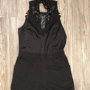 Bebe Black Lace Sleeveless Romper